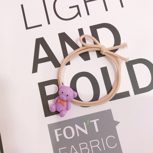 [ Hinh thật ] Dây cột tóc hình gấu nhiều màu