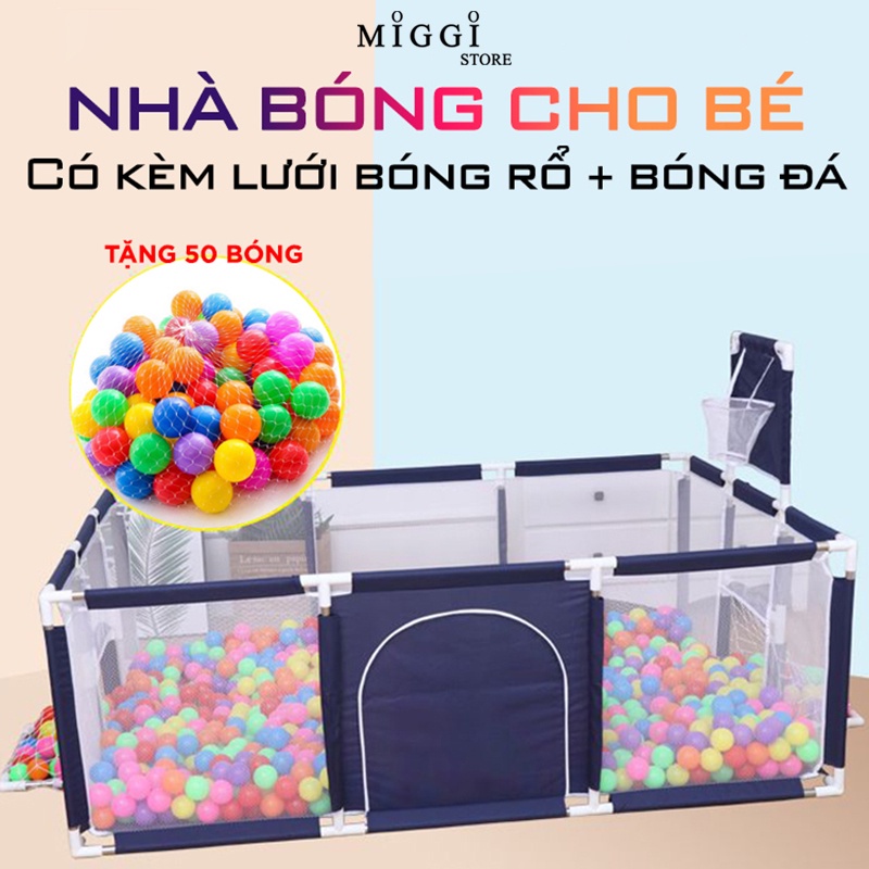 [KHUNG GỖ - TẶNG 50 BÓNG NHỰA] Quây bóng cho bé - Nhà bóng cho trẻ em - Quây cũi nhựa cho bé - Bộ quây cũi cho bé