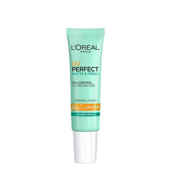 L'oreal Kem Chống Nắng Kiềm Dầu Se Mịn Lỗ Chân Lông Và Chống Ô Nhiễm UV PERFECT MATTE &amp; FRESH SPF50/PA++ 15ml