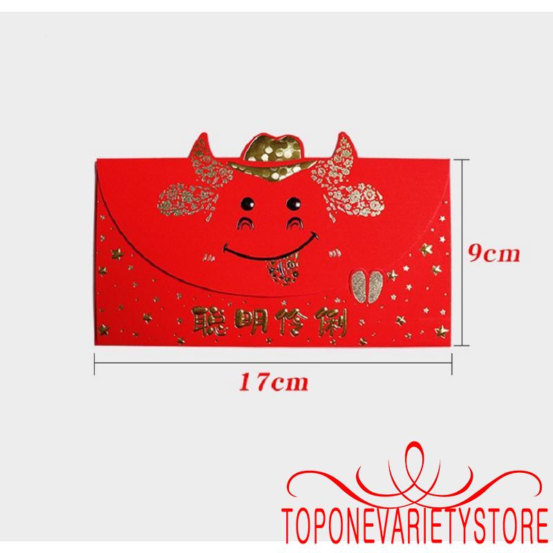 Set 3 Bao Lì Xì Đỏ May Mắn Họa Tiết Dễ Thương