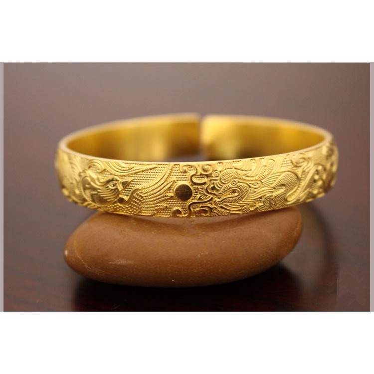 Vòng tay rồng và phượng vàng 24K cho nam và nữ không phai