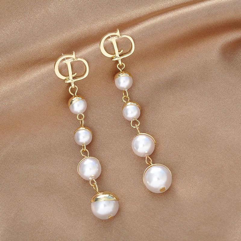 Đôi Bông Tai Dáng Dài Họa Tiết Chữ In Thời Trang Cho Nữ