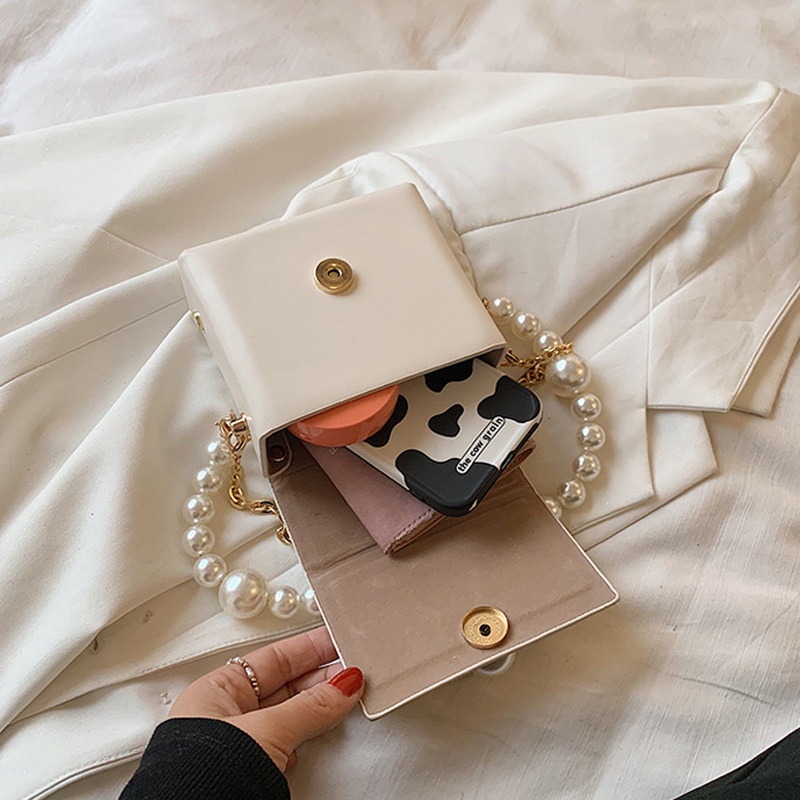 Túi Đeo Chéo mini Đính Ngọc Trai Thời Trang Dành Cho Nữ