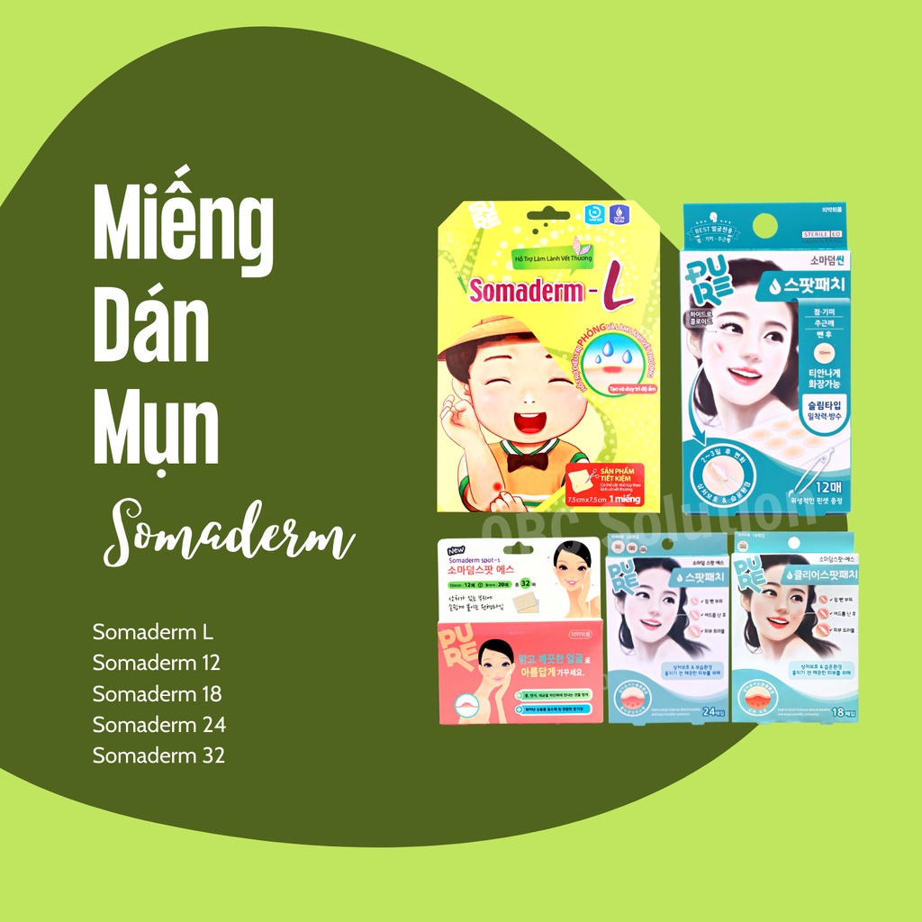 [CHÍNH HÃNG] Miếng Dán Mụn - Vết Thương Somaderm ( L - 12 - 24 - 32 )