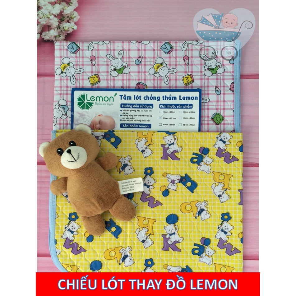 Tấm lót chống thấm cho trẻ sơ sinh, chiếu lót cho bé nắm kích thước 60 x80cm