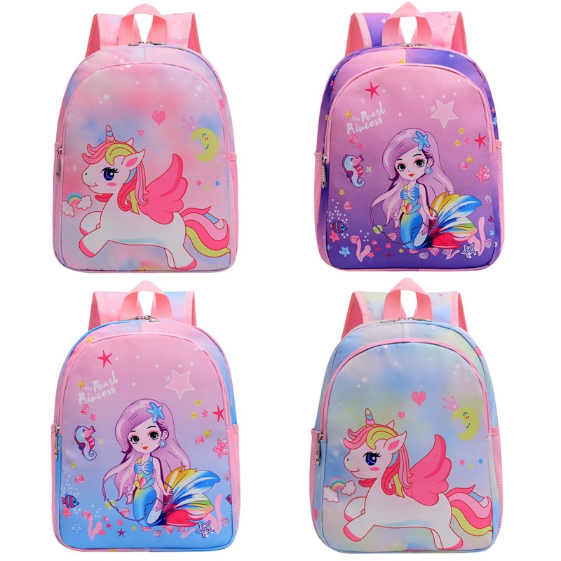 Unicorn school bag kids cartoon ba lô cô gái mẫu giáo ba lô dễ thương học sinh đi học ba lô du lịch