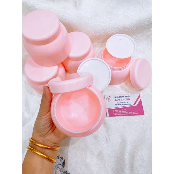 Hủ đựng kem màu hồng có nắp chèn 120g (Hủ kem body)