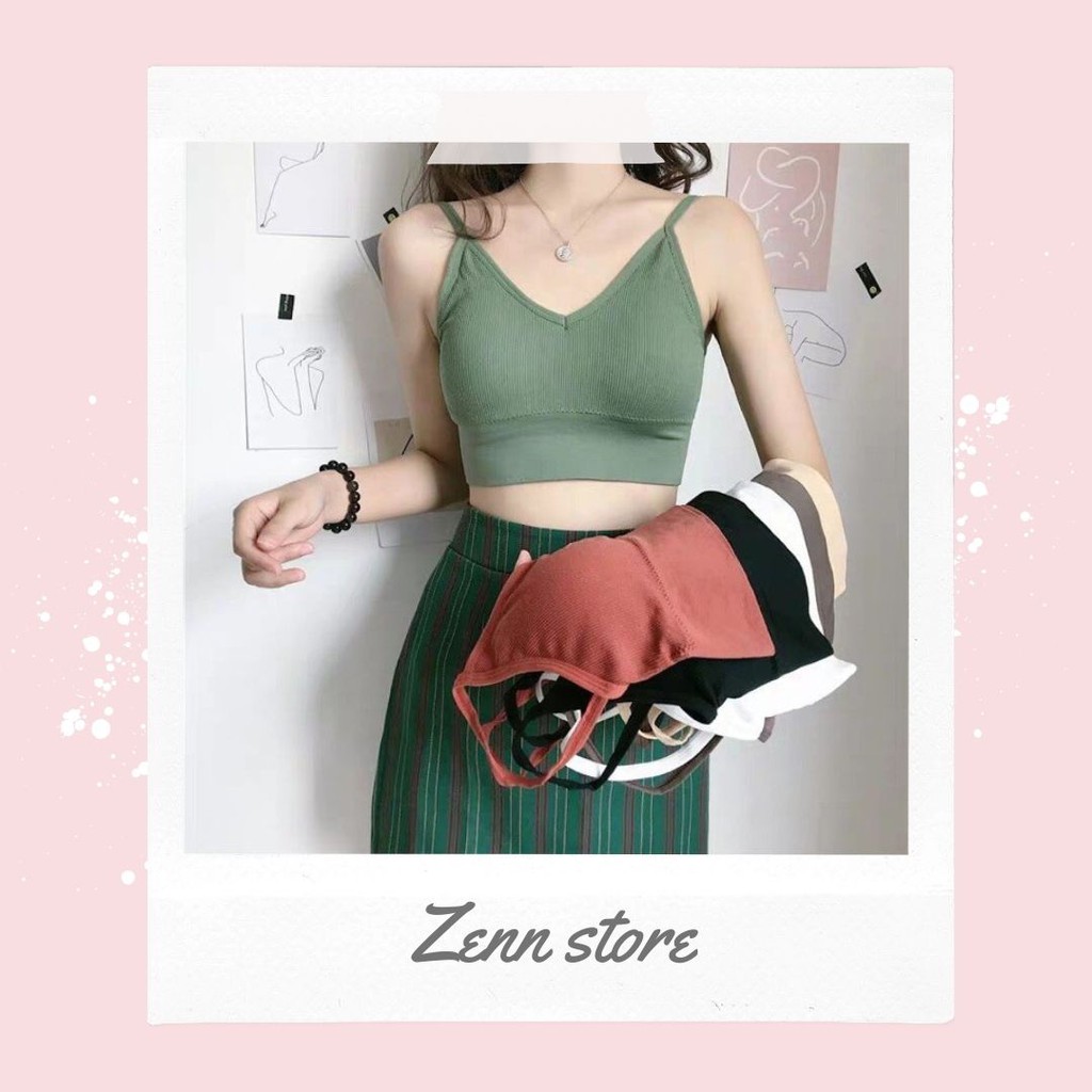 Áo Bra Thun Gân Len Tăm Hở Lưng Khoét Lưng Chữ U Siêu Đẹp 105