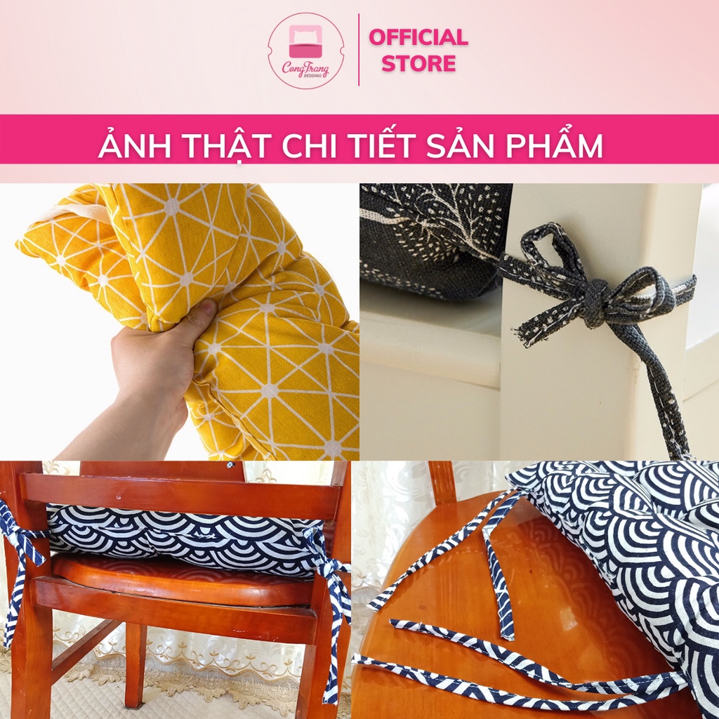 Đệm Ngồi Bệt Kích Thước 40cm x 40cm Vuông Tròn Mẫu Đa Dạng