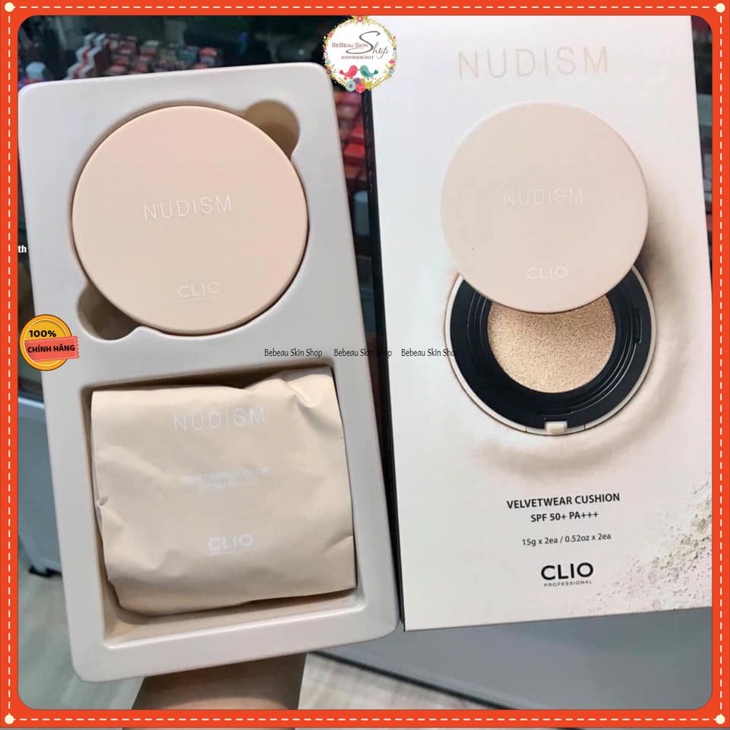 Phấn Nước Clio Nudism Velvetwear Cushion SPF 50+ PA+++