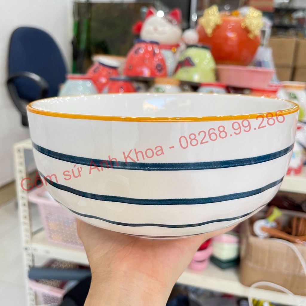 Bát Đĩa sứ Decor Chén Dĩa Sứ Dễ Thương Cute Cao Cấp cực kỳ xinh yêu Bát tô Nhật 20cm siêu to.