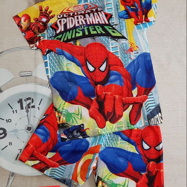 Bộ thun lạnh Spiderman bé trai (nhí 8-23kg)