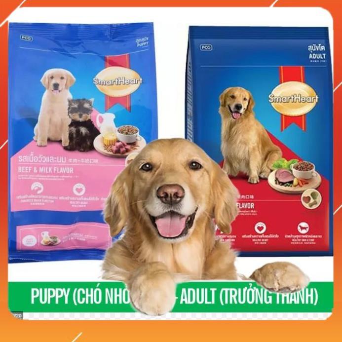 Thức ăn cho chó Smartheart - gói 1,5kg - cung cấp thêm Canxi và Photpho cho xương và răng khỏe mạnh