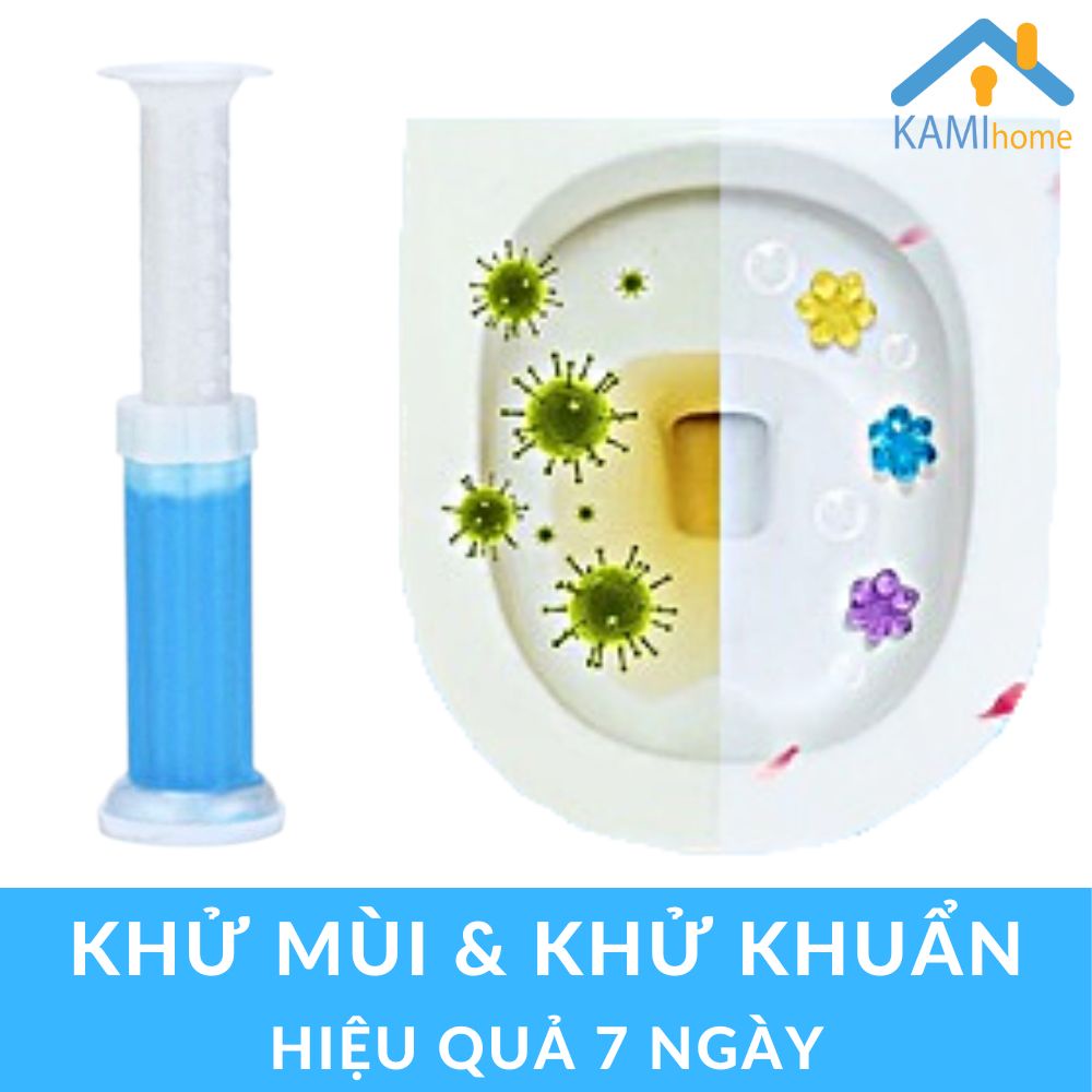 Gel khử mùi nhà vệ sinh toilet (Dạng Ống bơm hình bông hoa - Các mùi) mã 70049