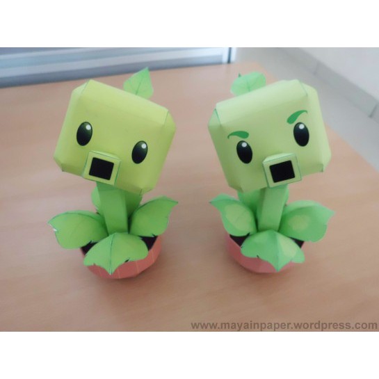 Mô hình giấy Chậu cây mini ( set 2 )