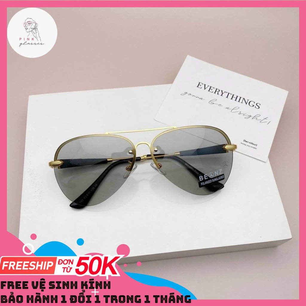 Kính Mát Thời Trang Nam Cao Cấp Đổi Màu Không Viền Pink Glasses Ms743