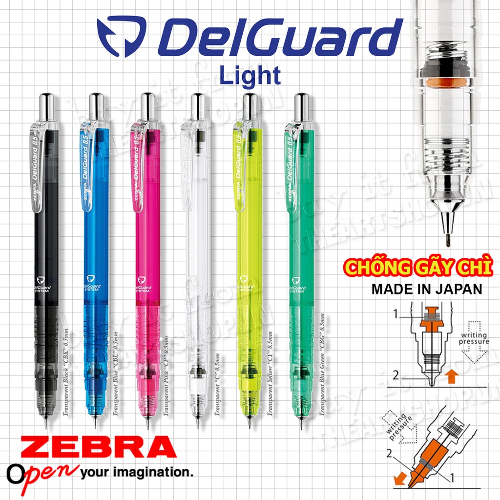 Chì bấm cơ khí ZEBRA DelGuard Light 0.5 Nhật Bản P-MAZ84 THEARTSHOP