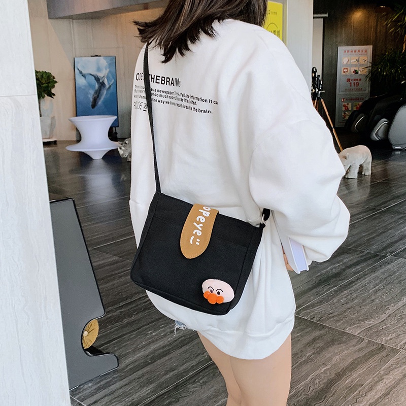 ENVIROSAX Túi đeo vai vải canvas in chữ thời trang trẻ trung cho nữ