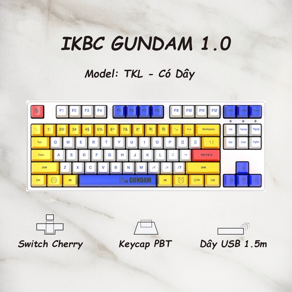 Bàn Phím Cơ IKBC GUNDAM 1.0 - Kết Nối Có Dây