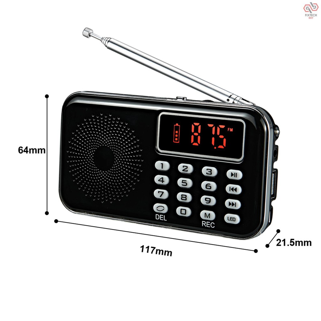 Máy Nghe Nhạc Mp3 Mini Fm 3w Y-619 Màn Hình Hiển Thị 2 Inch Hỗ Trợ Thẻ Nhớ Tf