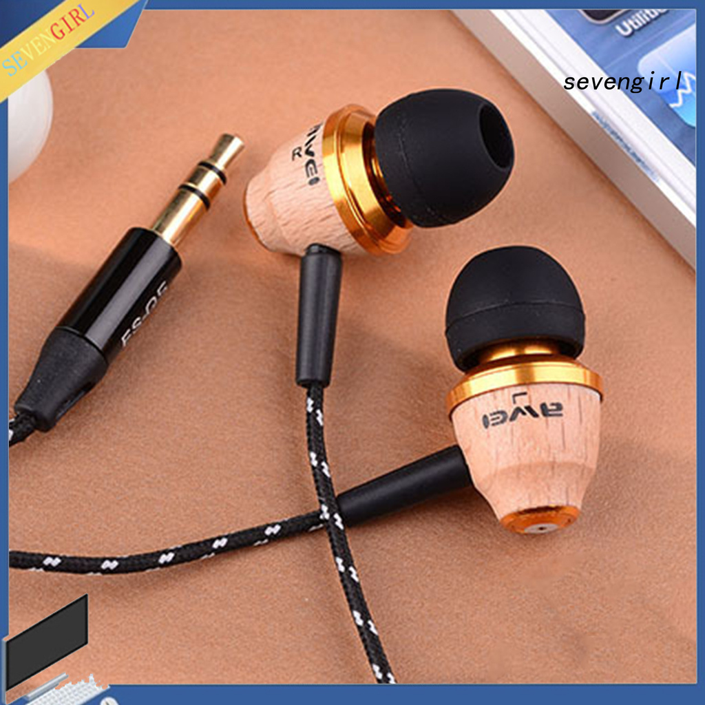 Tai Nghe Nhét Tai Sev-Awei Es-Q5 Vỏ Gỗ Cổng 3.5mm