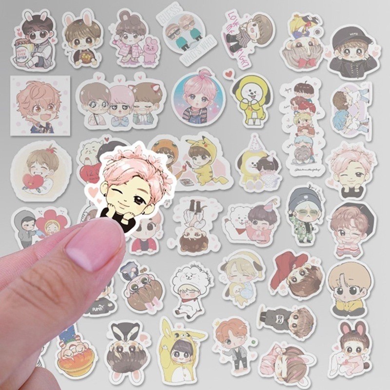 40 nhãn dán họa tiết Kpop Bts Bangtan Boys Bt21 hoạt hình trang trí scrapbook độc đáo