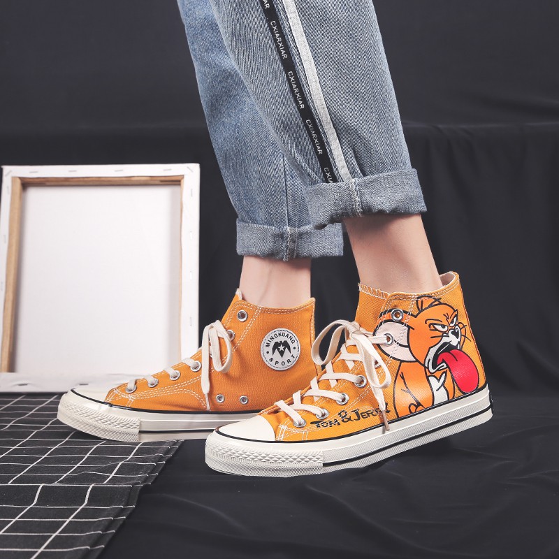 Giày Thể Thao Nam Cổ Cao In Hình Hoạt Hình Tom And Jerry | BigBuy360 - bigbuy360.vn