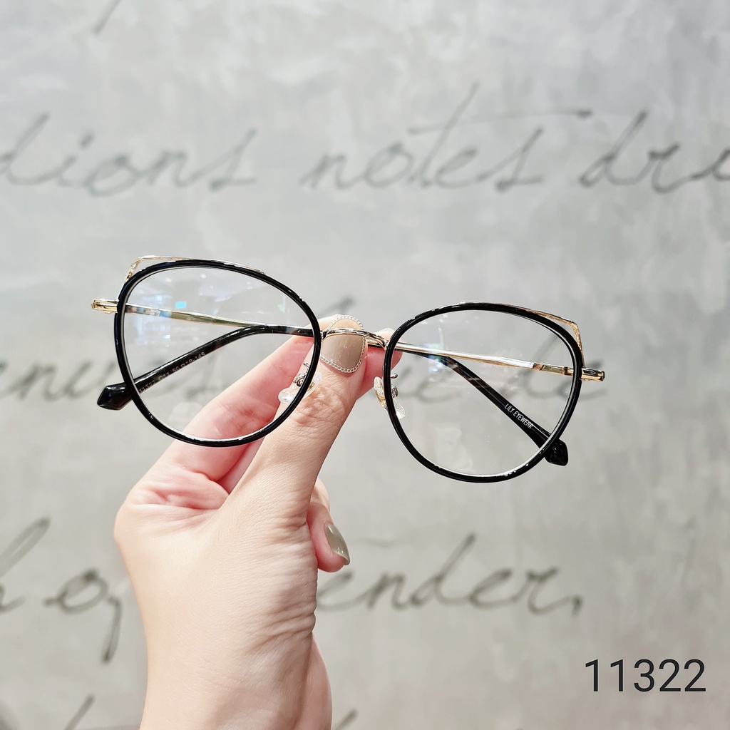Gọng kính nhựa mắt tròn nam nữ LILYEYEWEAR chắc chắn thanh nhẹ dễ đeo kiểu dáng thời trang màu sắc phong phú 11322