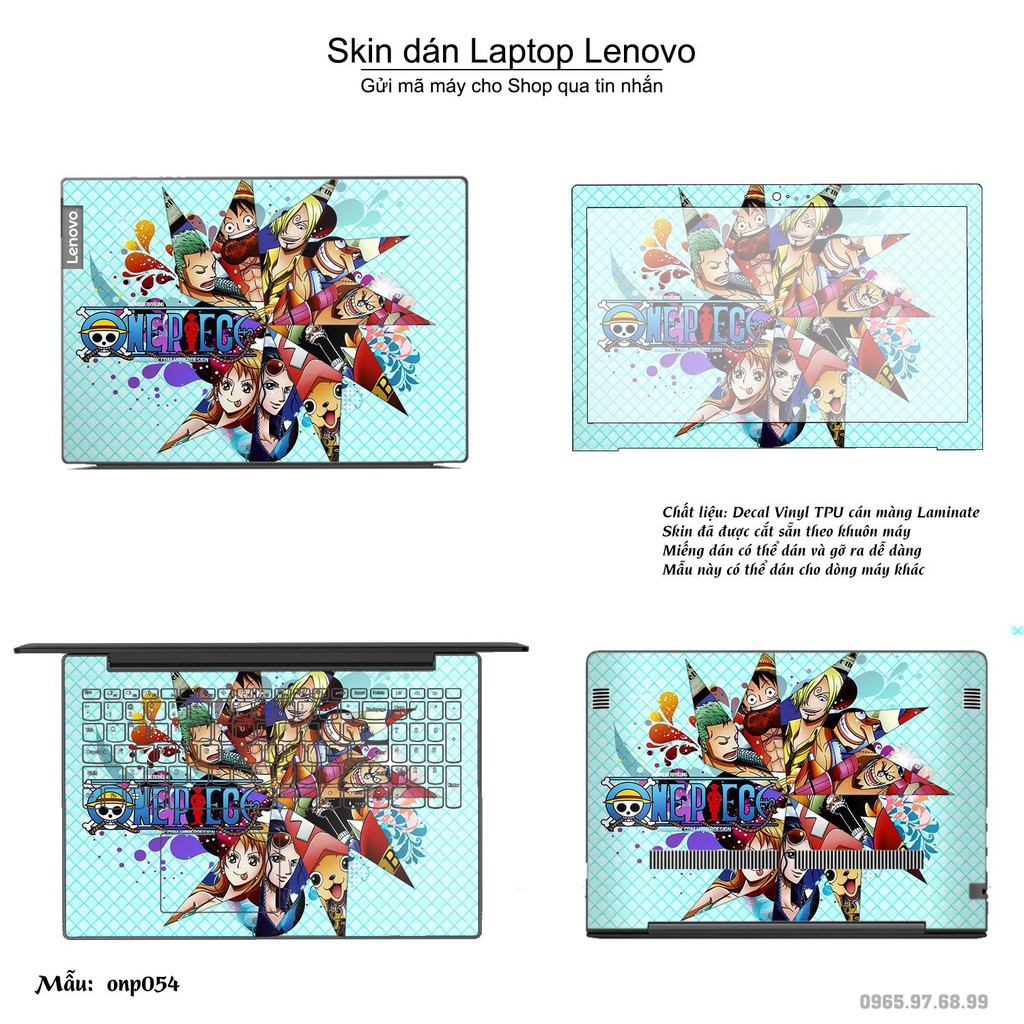 Skin dán Laptop Lenovo in hình Vua hải tặc (inbox mã máy cho Shop)