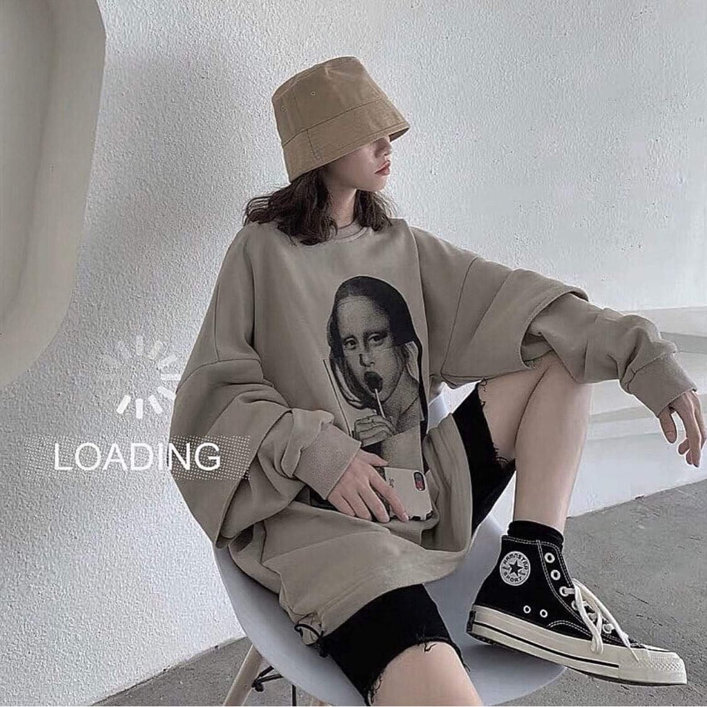 [Mã WARUN27 giảm 12k đơn 99k] Áo Sweater Nỉ Phối Tay LOADING Form Rộng Unisex