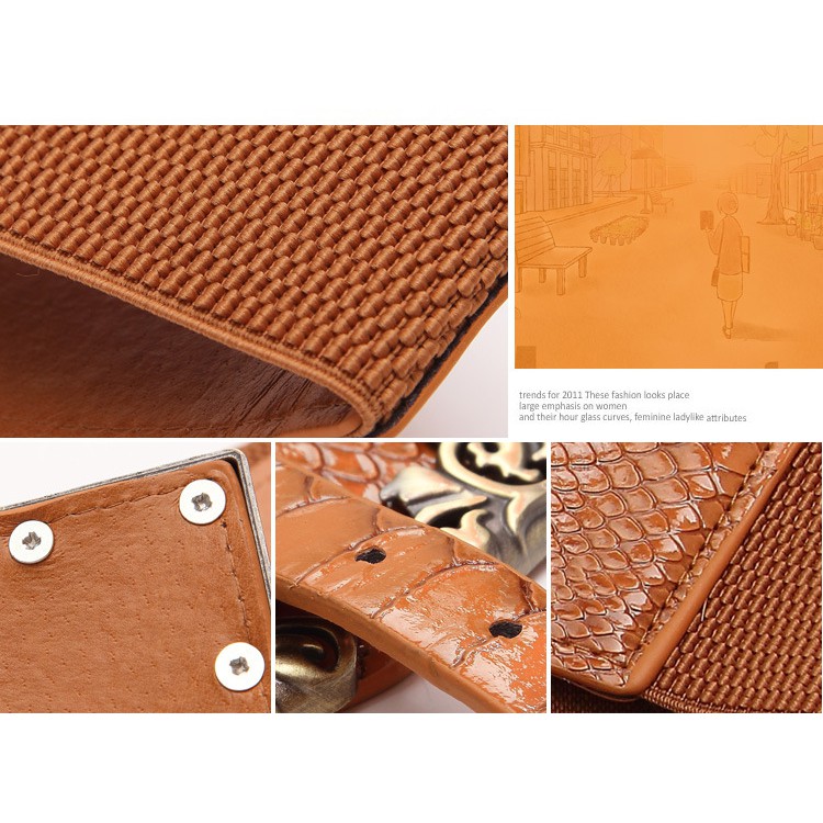 Thắt lưng bản to da phối chun sành điệu TTL73