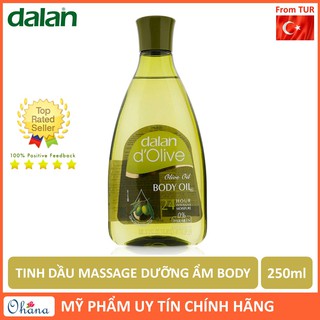 [Chính Hãng] Tinh dầu massage dưỡng ẩm toàn thân từ ô liu Dalan D’Olive Olive oil Body Oil 250ml (Thổ Nhĩ Kỳ)