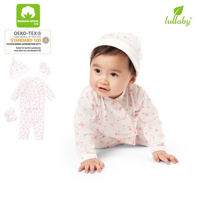 [LULLABY 2020] Bộ dài tay cài lệch bé gái (size 0-18m)