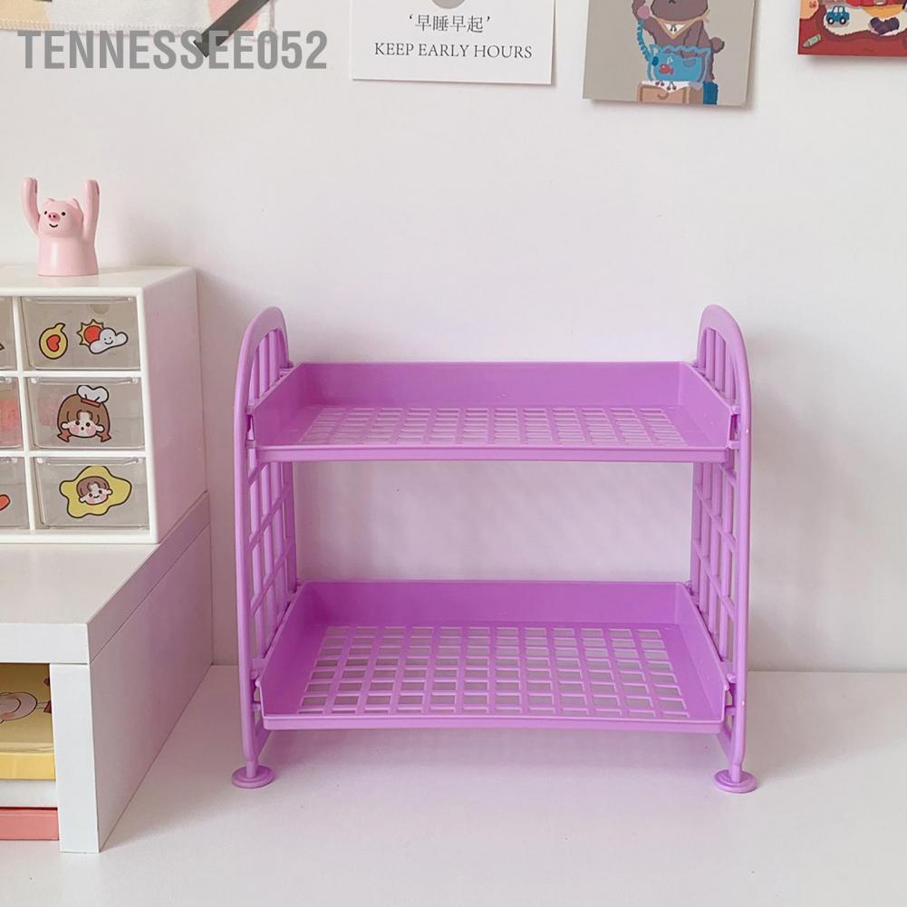 🌷Hàng Sẵn  Kệ Nhựa Mini 2 Tầng Mini Đựng Đồ Đa Năng Siêu Xinh Trang Trí Bàn Học Kệ để bàn Thiết kế lan can bên hông có thể gấp đôi Xếp chồng lên nhau