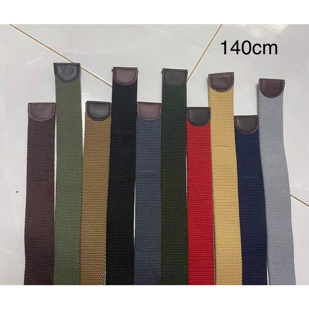 Thắt lưng vải bố màu lính bán dây rời không bao gồm mặt nịt bút nịt  có hơn 36 màu dây bản dày 4mm dài 140cm 100kg mang