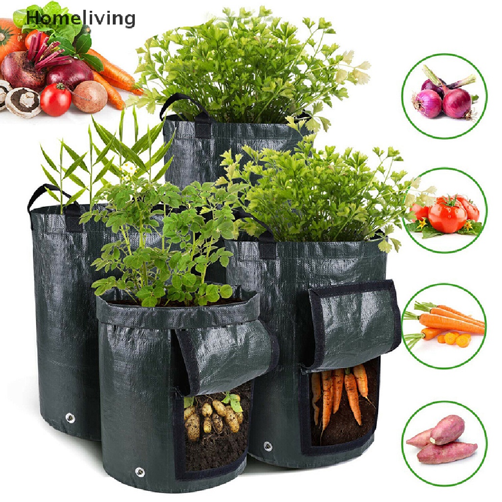 Túi Trồng Khoai Tây Bằng PE Chống Thấm Nước 3 / 5 / 7 / 10 Gallon Tiện Dụng Cho Sân Vườn