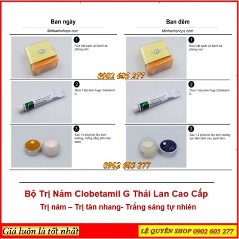 [hàng chính hãng] Bộ nám cao cấp Clobetamil G Thái Lan HÀNG LOẠI I
