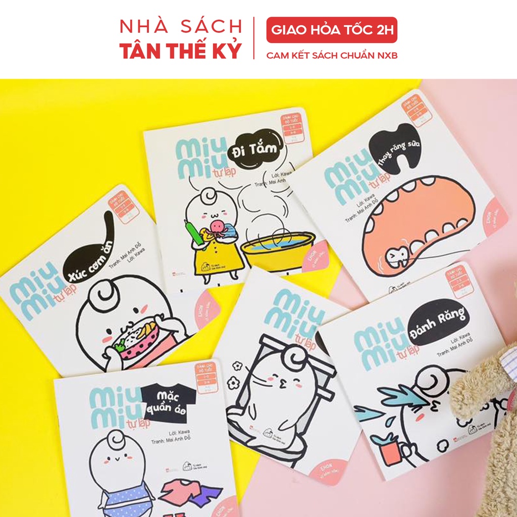Sách Ehon Nhật Bản kỹ năng sống Miu Miu tự lập cho bé 1-6 tuổi (Bộ 8 cuốn)
