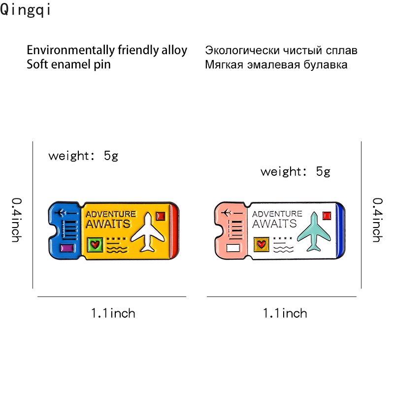 Ghim cài áo MISS ZOE hình vé máy bay hoạt hình đáng yêu
