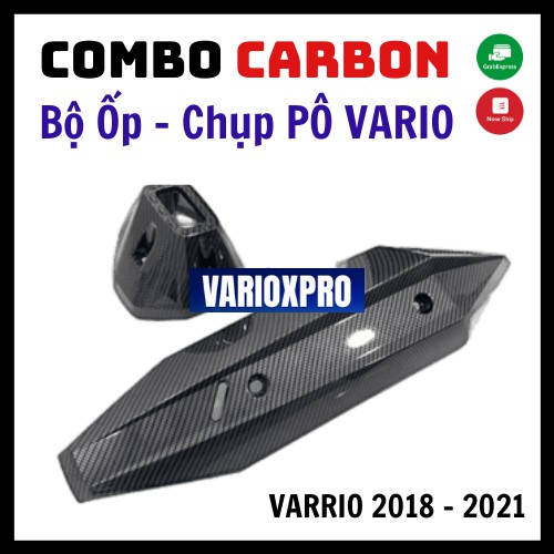 Ốp Carbon chụp Pô xe Vario 2018 2019 2020 2021 - Chụp đít Pô xe Vario Carbon - Ốp pô cacbon chụp pô xe Vario