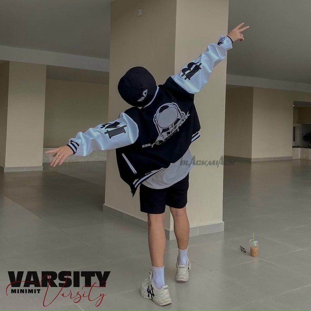 Áo khoác bomber nỉ nam nữ Unisex cao cấp 2 lớp dày dặn, áo khoác dù phao đẹp form rộng mặc đôi, couple màu đen K017 | BigBuy360 - bigbuy360.vn