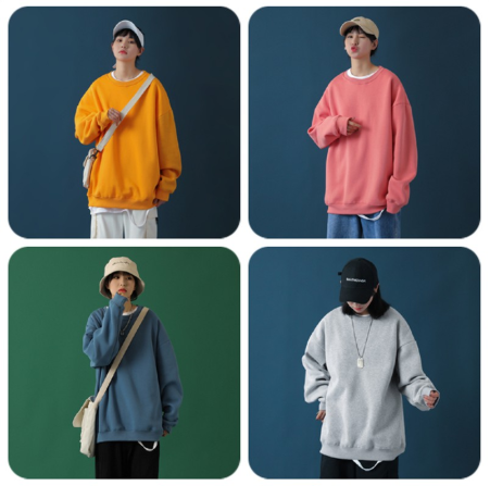 Áo Sweater Trơn Dáng Rộng Tay Dài Phong Cách Hàn Quốc Nhiều Màu Lựa Chọn