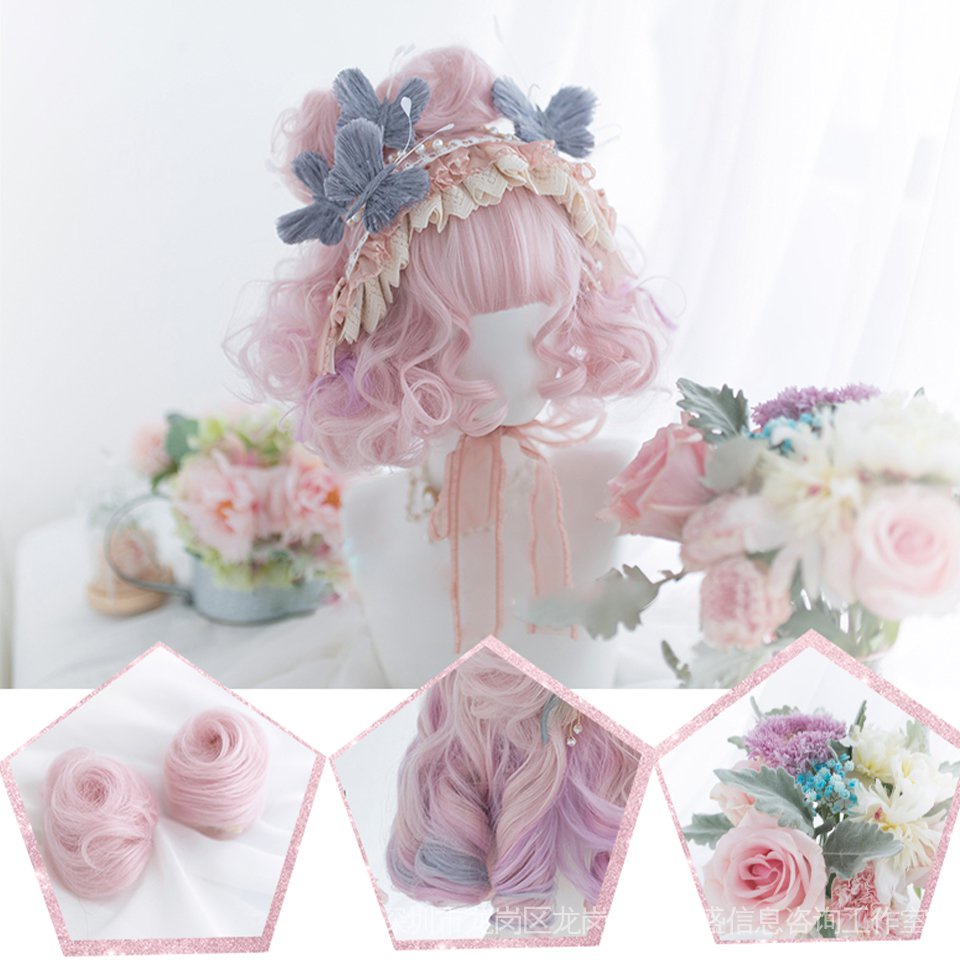 Tóc Giả Ngắn Sợi Tổng Hợp Nhiều Màu Sắc Phong Cách Lolita Dành Cho Nữ
