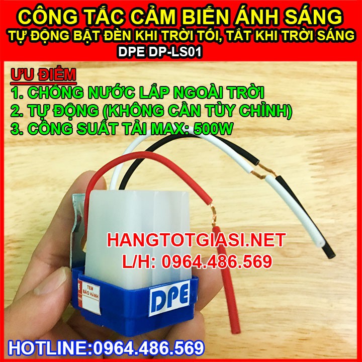 Công tắc cảm biến ánh sáng DPE DP-LS01 bật đèn tự động khi trời tối tắt khi trời sáng chính hãng giảm giá 40%
