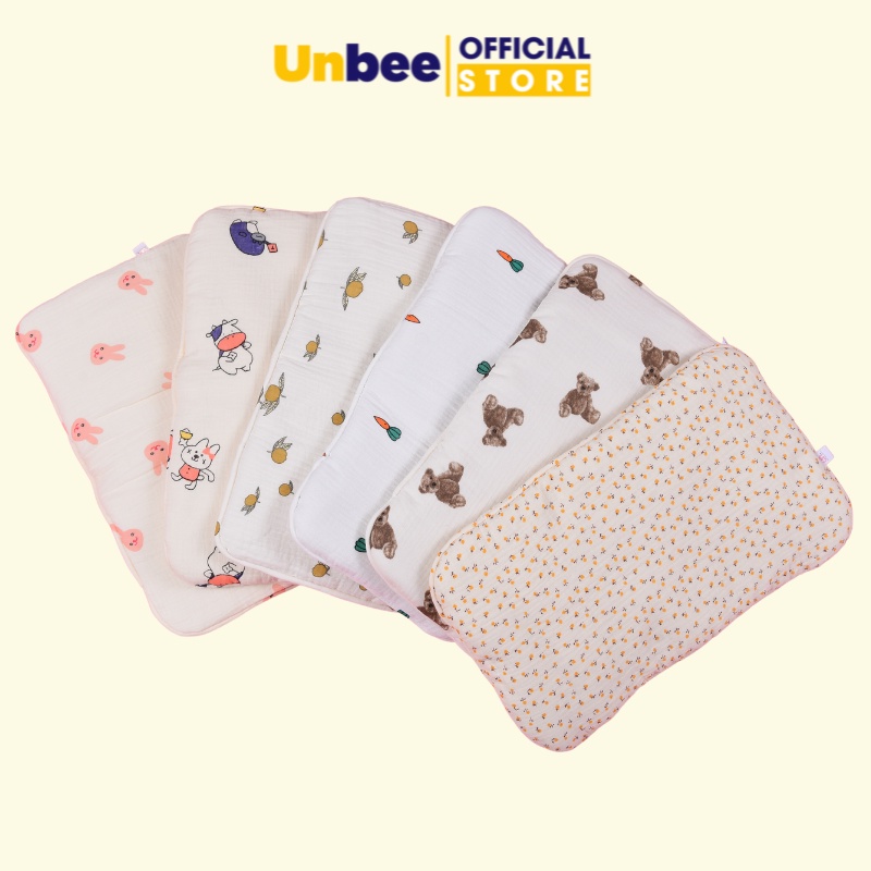 Gối Cho Bé Sơ Sinh, Gối Xô Muslin Cho Bé Trai, Bé Gái Đến 3 Tuổi Cotton Thoáng Mát, Thấm Hút Mồ Hôi - Zunbaby - GX002