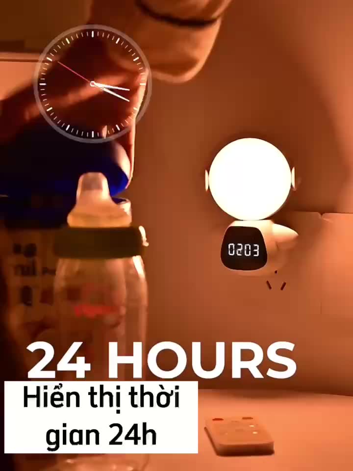 Đèn ngủ phi hành gia tích điện AVALED điều khiển từ xa bằng app điện thoại hiển thị đồng hồ điện tử, 3 màu sáng | BigBuy360 - bigbuy360.vn