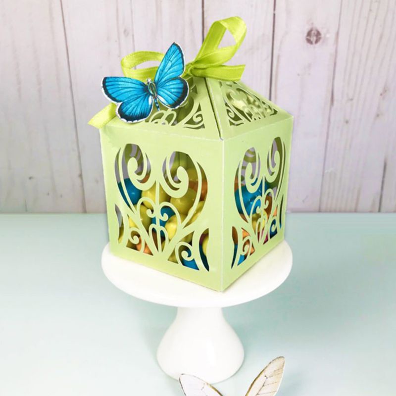 Khuôn cắt giấy bằng kim loại hình hộp họa tiết trái tim trang trí tập ảnh