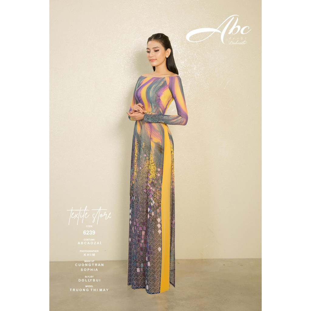 Vải áo dài ABC vol chiffon lập thể tạo dáng