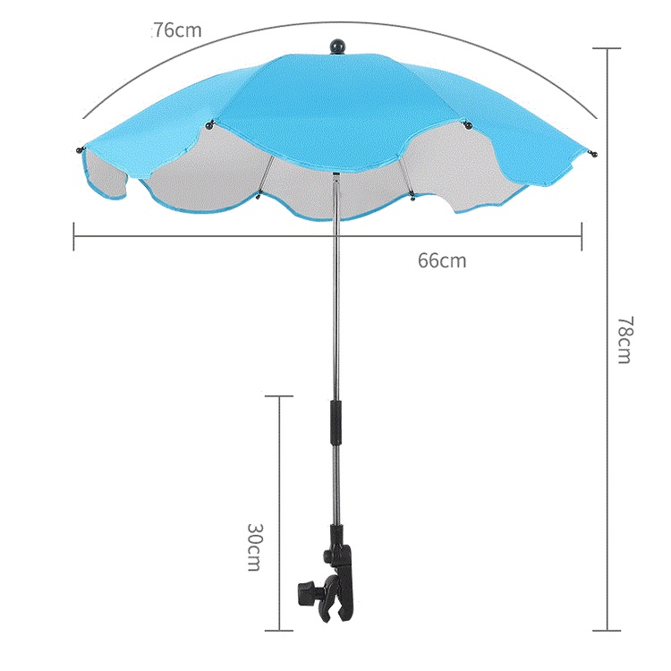 U11 Ô dù trẻ em gắn cố định xe đạp, xe đẩy che nắng mưa gió chắc chắn, tháo ra được