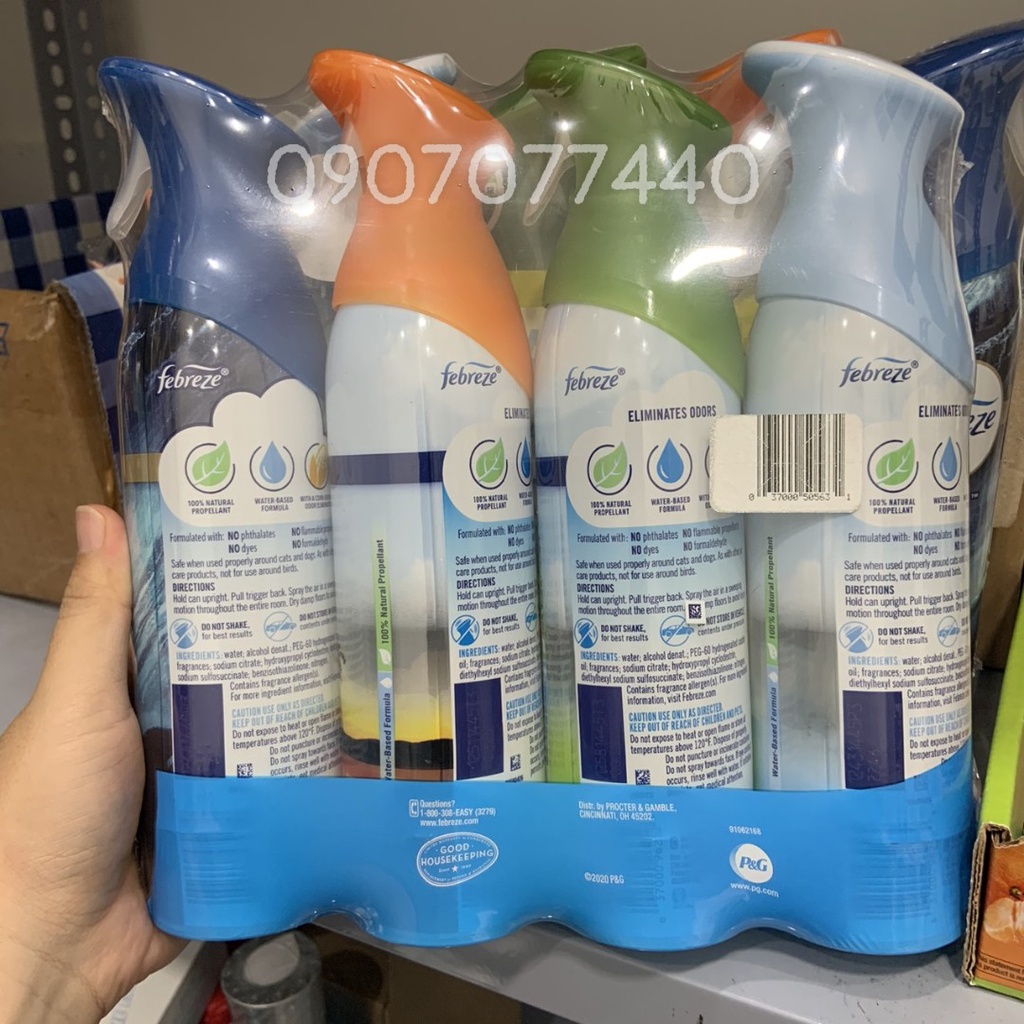 Xịt Khử Mùi Thơm Phòng Febreze Air Mỹ Chai 250gr - EDS Hàng Mỹ